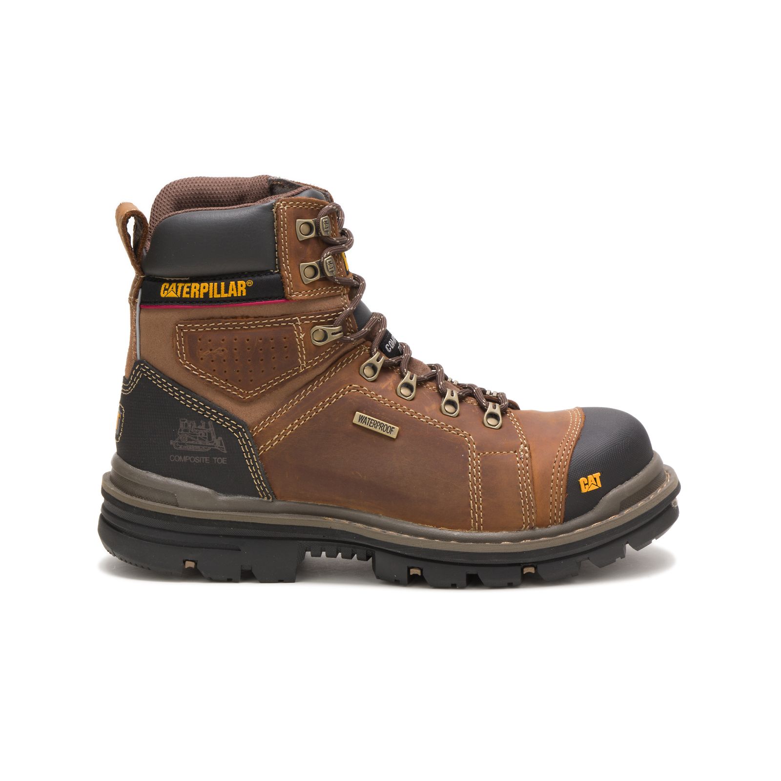 Caterpillar Hauler 6" Waterproof Composite Toe - Mens Work Boots - Dark Beige - NZ (028ZPLSXI)